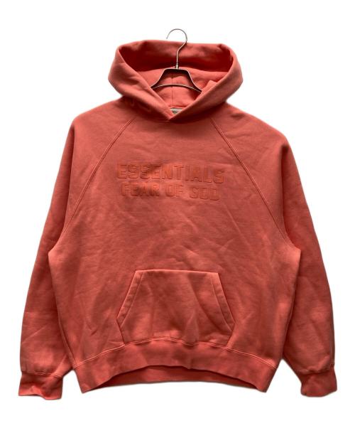 FOG ESSENTIALS（フィアオブゴッド エッセンシャル）FOG ESSENTIALS (フィアオブゴッド エッセンシャル) フロッキー加工パーカー ピンク サイズ:Lの古着・服飾アイテム