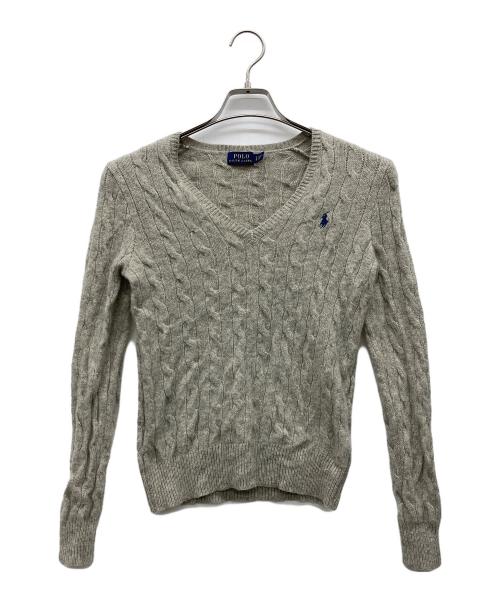 POLO RALPH LAUREN（ポロ・ラルフローレン）POLO RALPH LAUREN (ポロ・ラルフローレン) ケーブルニット グレー サイズ:Sの古着・服飾アイテム