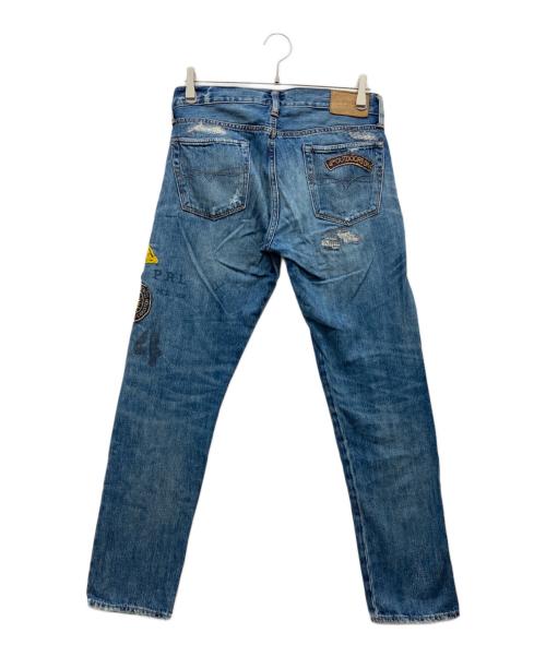 POLO RALPH LAUREN（ポロ・ラルフローレン）POLO RALPH LAUREN (ポロ・ラルフローレン) パッチワークリペア加工デニムパンツ インディゴ サイズ:30の古着・服飾アイテム