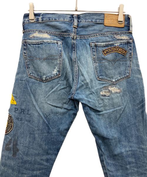 POLO RALPH LAUREN（ポロ・ラルフローレン）POLO RALPH LAUREN (ポロ・ラルフローレン) パッチワークリペア加工デニムパンツ インディゴ サイズ:30の古着・服飾アイテム