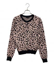 Hysteric Glamour（ヒステリックグラマー）の古着「FANGS LIP LEOPARD柄ジャカード カーディガン」｜ピンク