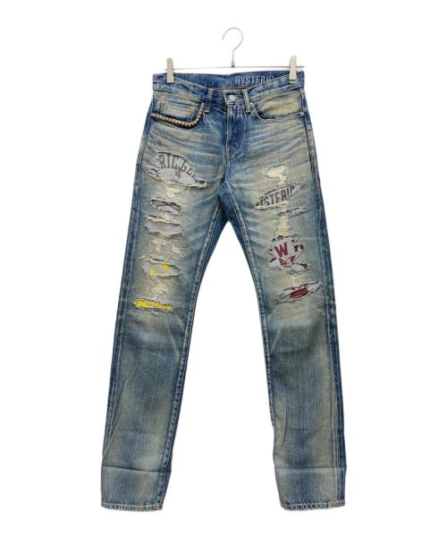 Hysteric Glamour（ヒステリックグラマー）Hysteric Glamour (ヒステリックグラマー) CPR加工デニムパンツ インディゴ サイズ:28inchの古着・服飾アイテム