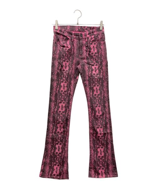 Hysteric Glamour（ヒステリックグラマー）Hysteric Glamour (ヒステリックグラマー) SKULLPYTHON柄フレアパンツ ピンク サイズ:25inchの古着・服飾アイテム