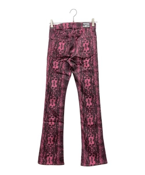 Hysteric Glamour（ヒステリックグラマー）Hysteric Glamour (ヒステリックグラマー) SKULLPYTHON柄フレアパンツ ピンク サイズ:25inchの古着・服飾アイテム