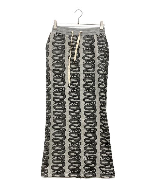 Hysteric Glamour（ヒステリックグラマー）Hysteric Glamour (ヒステリックグラマー) SNAKE LOOP柄 ロングスカート グレー サイズ:FREEの古着・服飾アイテム
