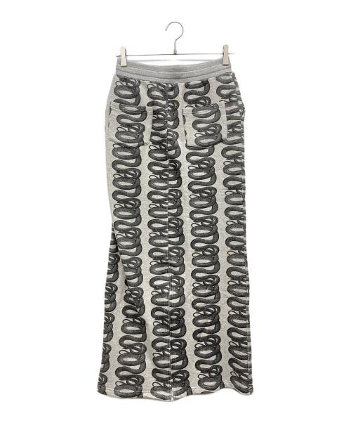 Hysteric Glamour（ヒステリックグラマー）Hysteric Glamour (ヒステリックグラマー) SNAKE LOOP柄 ロングスカート グレー サイズ:FREEの古着・服飾アイテム