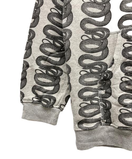 Hysteric Glamour（ヒステリックグラマー）Hysteric Glamour (ヒステリックグラマー) SNAKE LOOP柄 オーバーサイズパーカー グレー サイズ:FREEの古着・服飾アイテム
