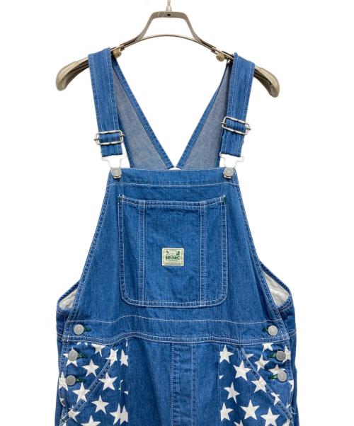 Hysteric Glamour（ヒステリックグラマー）Hysteric Glamour (ヒステリックグラマー) STAR柄スクラッチデニムオーバーオール スカイブルー サイズ:smallの古着・服飾アイテム
