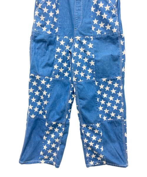 Hysteric Glamour（ヒステリックグラマー）Hysteric Glamour (ヒステリックグラマー) STAR柄スクラッチデニムオーバーオール スカイブルー サイズ:smallの古着・服飾アイテム