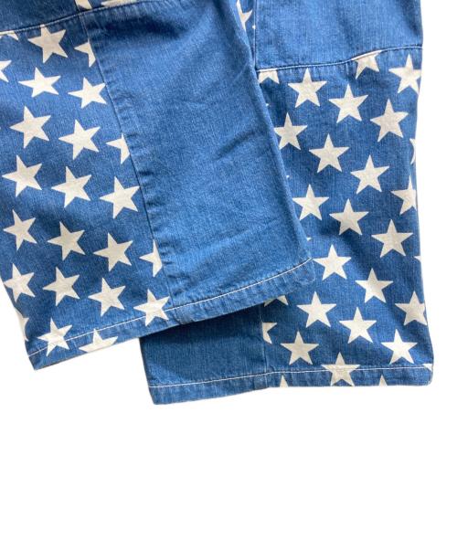 Hysteric Glamour（ヒステリックグラマー）Hysteric Glamour (ヒステリックグラマー) STAR柄スクラッチデニムオーバーオール スカイブルー サイズ:smallの古着・服飾アイテム