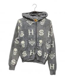 Hysteric Glamour（ヒステリックグラマー）の古着「H$ MONOGRAM柄 パーカー」｜グレー