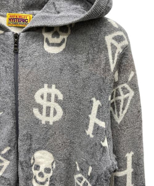 Hysteric Glamour（ヒステリックグラマー）Hysteric Glamour (ヒステリックグラマー) H$ MONOGRAM柄 パーカー グレー サイズ:FREEの古着・服飾アイテム
