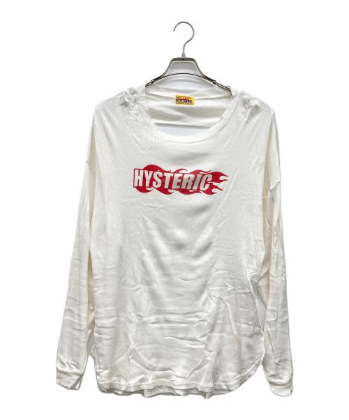 Hysteric Glamour（ヒステリックグラマー）Hysteric Glamour (ヒステリックグラマー) FLARE LOGO オーバーサイズTシャツ ホワイト サイズ:FREEの古着・服飾アイテム
