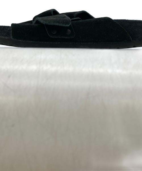 BIRKENSTOCK（ビルケンシュトック）BIRKENSTOCK (ビルケンシュトック) スエードレザースライドサンダル KYOTO ブラック サイズ:38の古着・服飾アイテム