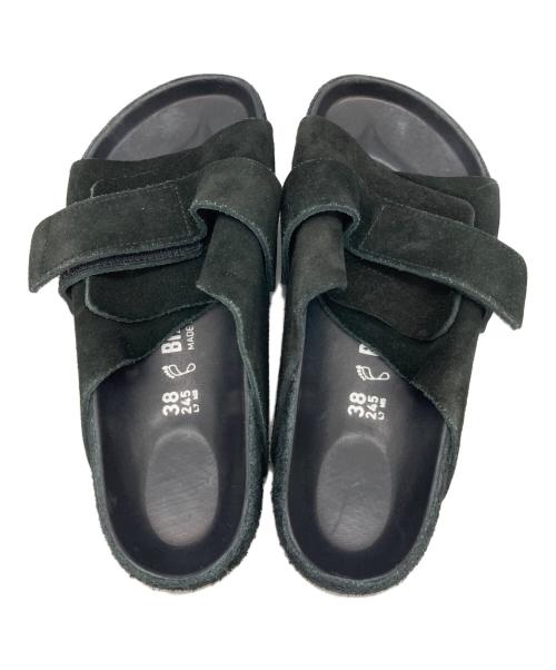 BIRKENSTOCK（ビルケンシュトック）BIRKENSTOCK (ビルケンシュトック) スエードレザースライドサンダル KYOTO ブラック サイズ:38の古着・服飾アイテム