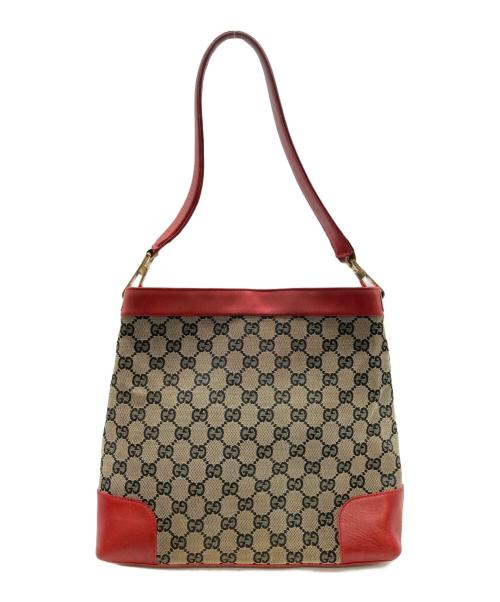 GUCCI（グッチ）GUCCI (グッチ) キャンバストートバッグ レッドの古着・服飾アイテム