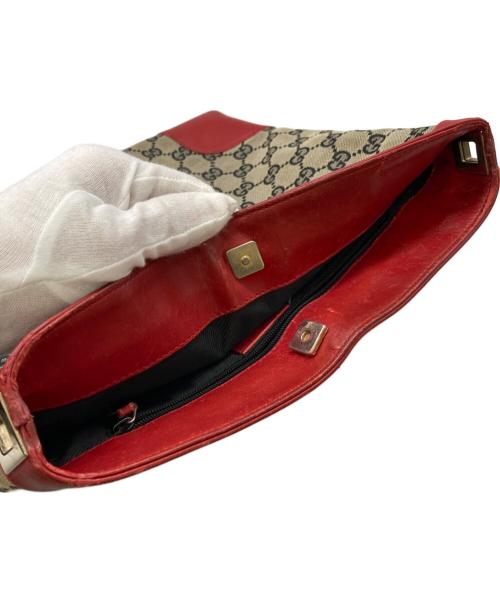 GUCCI（グッチ）GUCCI (グッチ) キャンバストートバッグ レッドの古着・服飾アイテム
