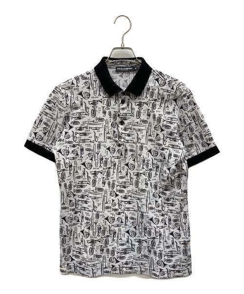 DOLCE & GABBANA（ドルチェ＆ガッバーナ）DOLCE & GABBANA (ドルチェ＆ガッバーナ) ポロシャツ ホワイト サイズ:48の古着・服飾アイテム
