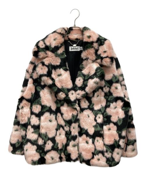 Jakke（ジャッキー）jakke (ジャッキー) フェイクファーフラワージャケット ピンク サイズ:UK10の古着・服飾アイテム