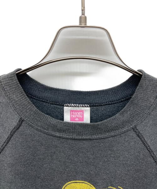 Hanes（ヘインズ）Hanes (ヘインズ) ラグランスウェット フェード ブラック サイズ:LARGEの古着・服飾アイテム