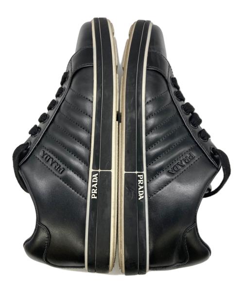 PRADA（プラダ）PRADA (プラダ) レザースニーカー ブラック サイズ:36.5の古着・服飾アイテム