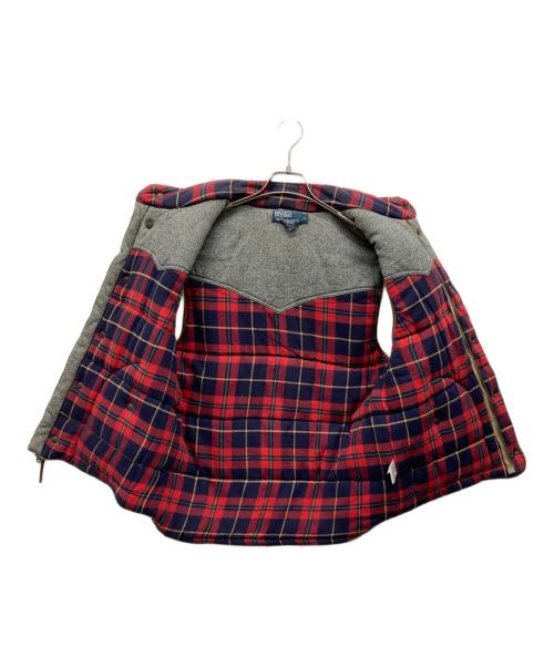 POLO RALPH LAUREN（ポロ・ラルフローレン）POLO RALPH LAUREN (ポロ・ラルフローレン) 中綿ウエスタンレザー切替ベスト グレー サイズ:Lの古着・服飾アイテム