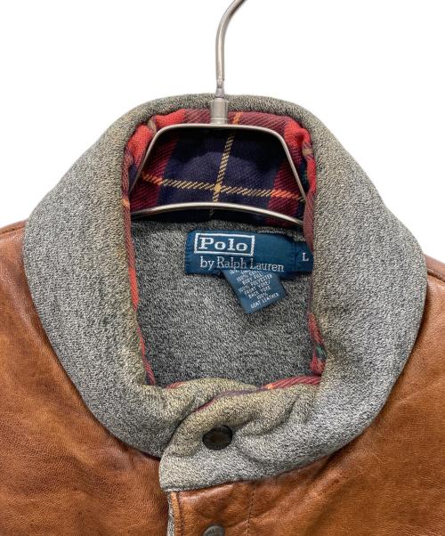 POLO RALPH LAUREN（ポロ・ラルフローレン）POLO RALPH LAUREN (ポロ・ラルフローレン) 中綿ウエスタンレザー切替ベスト グレー サイズ:Lの古着・服飾アイテム