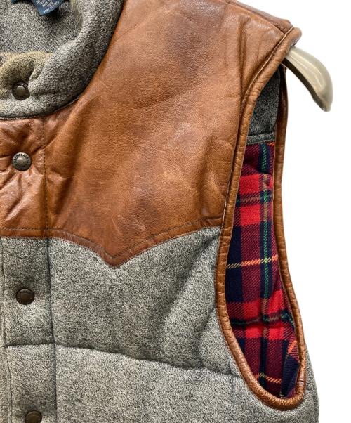 POLO RALPH LAUREN（ポロ・ラルフローレン）POLO RALPH LAUREN (ポロ・ラルフローレン) 中綿ウエスタンレザー切替ベスト グレー サイズ:Lの古着・服飾アイテム