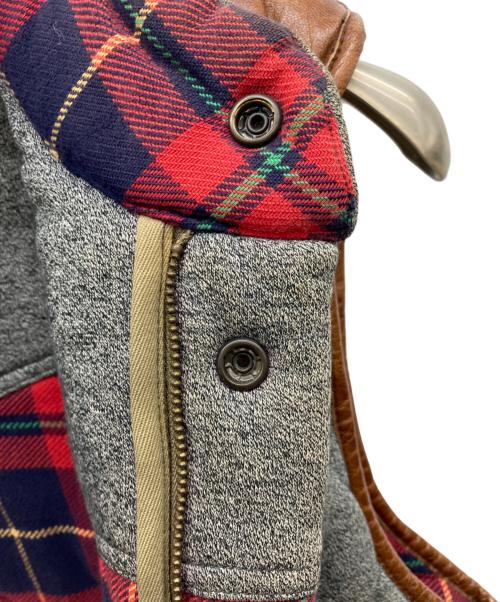 POLO RALPH LAUREN（ポロ・ラルフローレン）POLO RALPH LAUREN (ポロ・ラルフローレン) 中綿ウエスタンレザー切替ベスト グレー サイズ:Lの古着・服飾アイテム