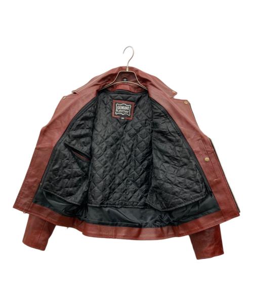 USED（ユーズド）USED (ユーズド) レースアップダブルライダースジャケット ブラウン サイズ:38の古着・服飾アイテム