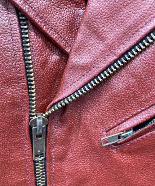 USED（ユーズド）USED (ユーズド) レースアップダブルライダースジャケット ブラウン サイズ:38の古着・服飾アイテム