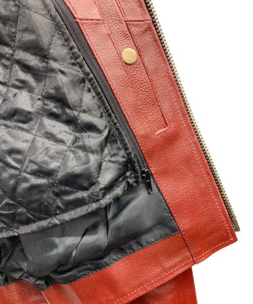 USED（ユーズド）USED (ユーズド) レースアップダブルライダースジャケット ブラウン サイズ:38の古着・服飾アイテム