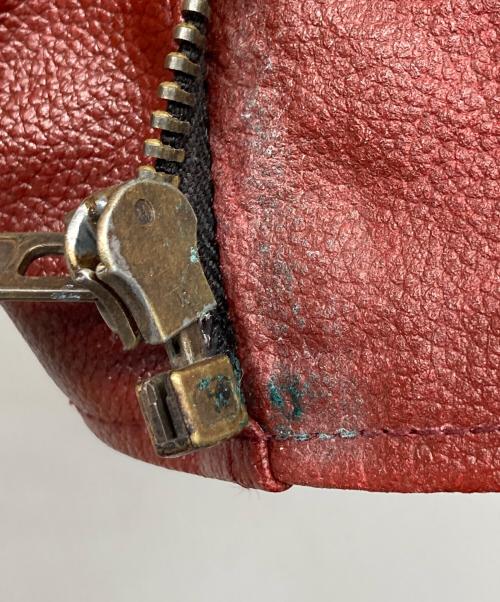 USED（ユーズド）USED (ユーズド) レースアップダブルライダースジャケット ブラウン サイズ:38の古着・服飾アイテム