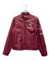 Hysteric Glamour（ヒステリックグラマー）の古着「CAFE RACERワッペン ラムレザーシングルライダースジャケット」｜ピンク