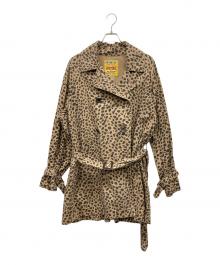 Hysteric Glamour（ヒステリックグラマー）の古着「CHEETAH柄 オーバーサイズトレンチコート」｜ベージュ×ブラック