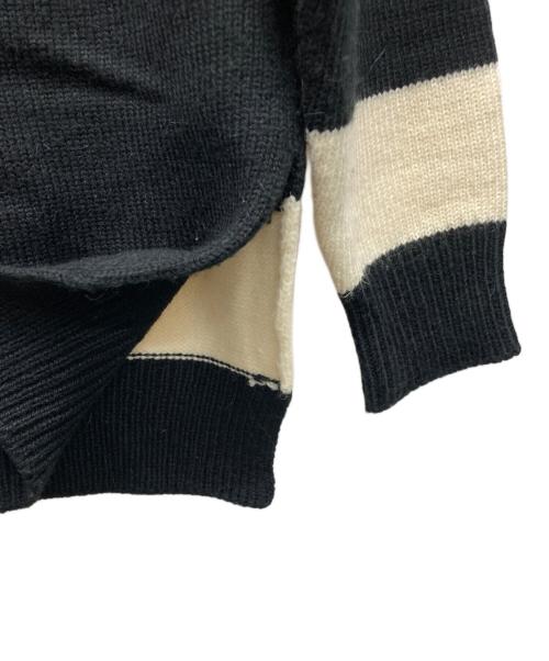 Hysteric Glamour（ヒステリックグラマー）Hysteric Glamour (ヒステリックグラマー) HYS編込ボーダー プルオーバー ブラック サイズ:FREEの古着・服飾アイテム