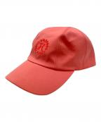 HERMESエルメス）の古着「Davis H Primavera Cap」｜サーモンピンク