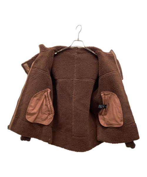 6(ROKU) BEAUTY&YOUTH（ロク ビューティーアンドユース）6(ROKU) BEAUTY&YOUTH (ロク ビューティーアンドユース) FAKE LEATHER×BOA ZIP BLOUSON ブラウン サイズ:36の古着・服飾アイテム