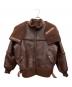 6(ROKU) BEAUTY&YOUTH（ロク ビューティーアンドユース）の古着「FAKE LEATHER×BOA ZIP BLOUSON」｜ブラウン