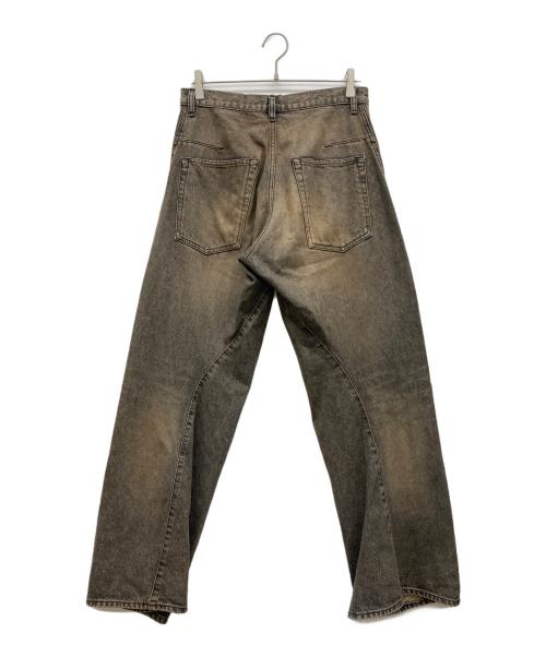 NVRFRGT（ネヴァーフォーゲット）NVRFRGT (ネヴァーフォーゲット) 3D TWISTED WIDE LEG JEANS ブラウン サイズ:1の古着・服飾アイテム