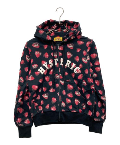 Hysteric Glamour（ヒステリックグラマー）Hysteric Glamour (ヒステリックグラマー) SKULL BERRY PATTERN柄ジップパーカー ブラック サイズ:なしの古着・服飾アイテム