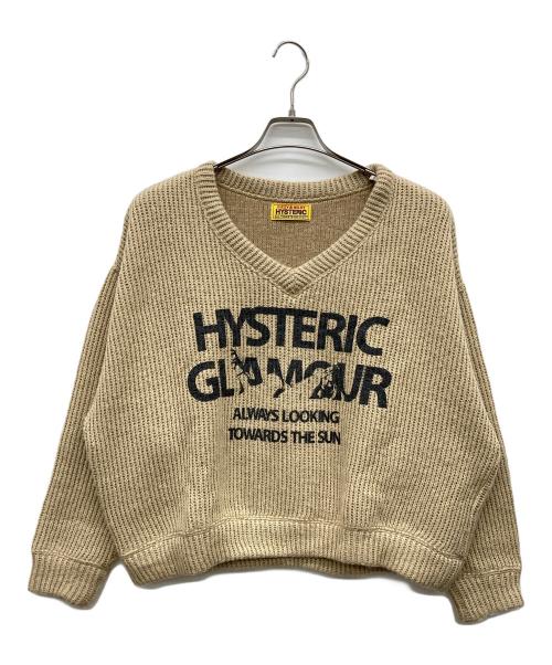 Hysteric Glamour（ヒステリックグラマー）Hysteric Glamour (ヒステリックグラマー) LOOKING AHEAD Vネックスウェット ベージュ サイズ:FREEの古着・服飾アイテム