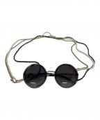 CHANELシャネル）の古着「ラウンドパールチェーンサングラス」｜ブラック