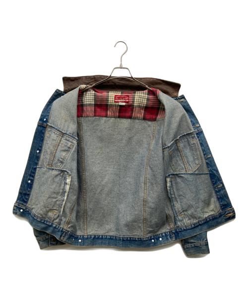 MARLBORO COUNTRY STORE（マルボロカントリーストア）MARLBORO COUNTRY STORE (マルボロカントリーストア) レザーカラーデニムジャケット インディゴ サイズ:Mの古着・服飾アイテム