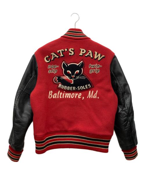 whitesville（ホワイツビル）whitesville (ホワイツビル) 袖レザースタジャン レッド サイズ:40の古着・服飾アイテム