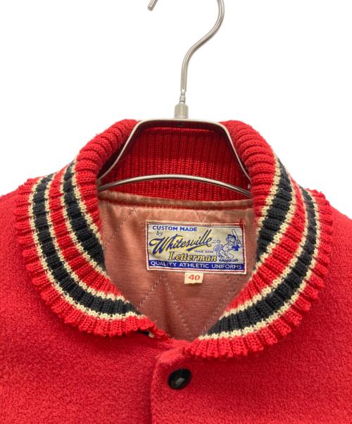 whitesville（ホワイツビル）whitesville (ホワイツビル) 袖レザースタジャン レッド サイズ:40の古着・服飾アイテム