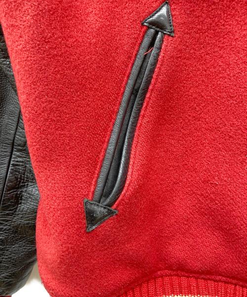 whitesville（ホワイツビル）whitesville (ホワイツビル) 袖レザースタジャン レッド サイズ:40の古着・服飾アイテム