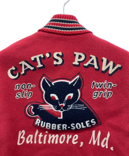 whitesville（ホワイツビル）whitesville (ホワイツビル) 袖レザースタジャン レッド サイズ:40の古着・服飾アイテム