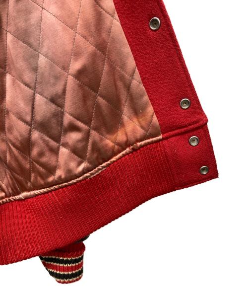 whitesville（ホワイツビル）whitesville (ホワイツビル) 袖レザースタジャン レッド サイズ:40の古着・服飾アイテム