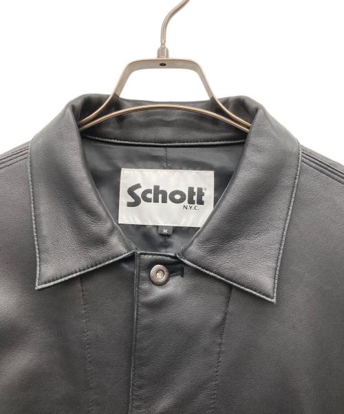 Schott（ショット）Schott (ショット) LAMB LEATHER カバーオールジャケット ブラック サイズ:Mの古着・服飾アイテム